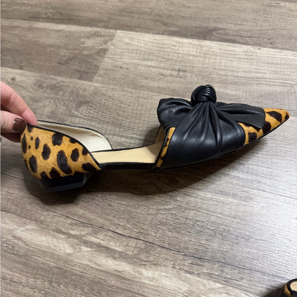 Vince Camuto Leopard and Black Flats - Picture 2 of 2